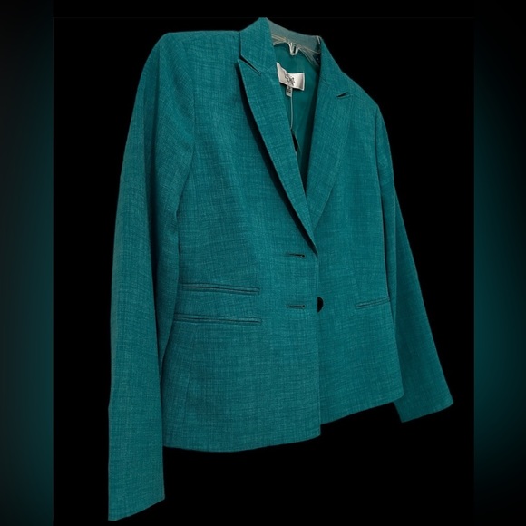 NWT LE SUIT DRESS PROFESSIONAL PANTSUIT BLAZER 2P TEAL/GREEN BLAZER - Picture 3 of 6